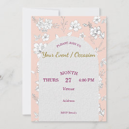 Convites Personalização Genérica de Casamento de Aniversári