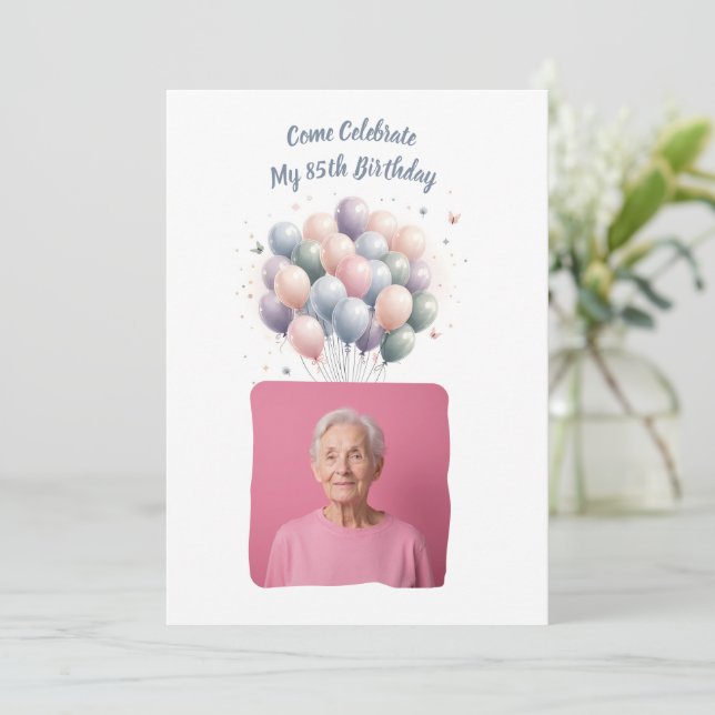 Convites Personalizada Foto 85 Anos Personalizada (Em pé/Frente)