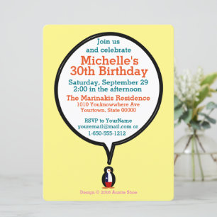 Convites Personalizada Sra. Penguin