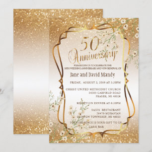 Convites Personalizado - 50º Aniversário de Casamento Doura