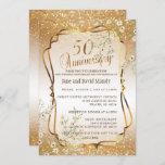 Convites Personalizado - 50º Aniversário Dourado de Casamen<br><div class="desc">Ordem Personalizada - 50º Convites de festas DOURADOS de Aniversário de Casamento com Glitter prontos para personalizar. Escolha entre vários tipos de papel e/ou forma diferentes para atender às suas necessidades. ⭐ Este Produto é 100% Personalizável. Gráficos e/ou texto podem ser adicionados, excluídos, movidos, redimensionados, mudados, rodados etc... 99% dos...</div>