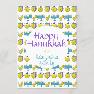Convites Personalizado adicione seu nome Hanukkah, um cart