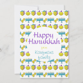 Convites Personalizado adicione seu nome Hanukkah, um cartã