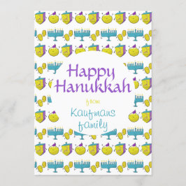 Convites Personalizado adicione seu nome Hanukkah, um cartã