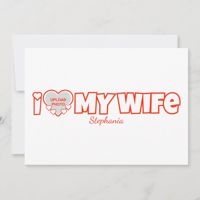 Convites Personalizado Amo Minha Esposa - Adicionar Nome e  (Frente)