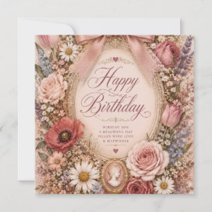 Convites Personalizado Arco de Florais de Aniversário Român