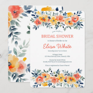 Convites PERSONALIZADO Chá de panela Floral de Aquarela