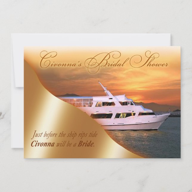 Convites ::PERSONALIZADO: Chá de panela Yacht de Civonna (Frente)