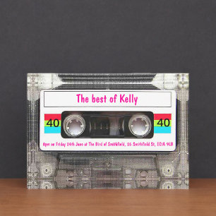 Convites Personalizado de aniversário de 40 anos de fita c