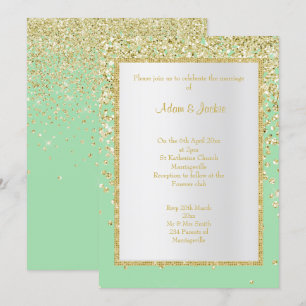 CONVITES PERSONALIZADO DE CASAMENTO DOURADO VERDE