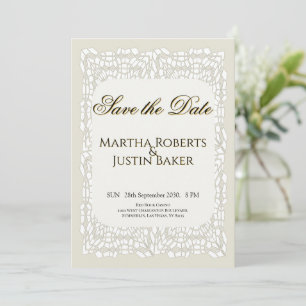 Convites Personalizado elegante local branco ornamental Sal