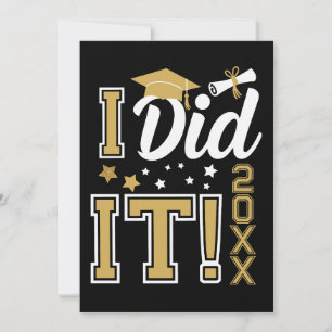 Convites Personalizado Eu Consegui Dourado Graduação Gradua