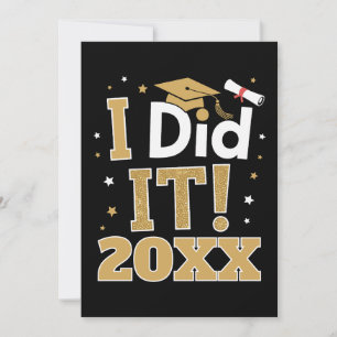 Convites Personalizado Eu Fiz Isso Dourado Graduação Gradua
