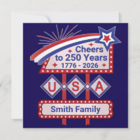 Personalizado EUA 250 – Marquee Retro Patriótico