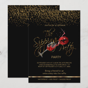 Convites Personalizado - Festa de Lipsense de Vinho e Lábi