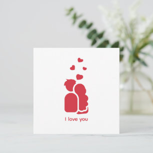 Convites Personalizado Marca Vermelho Branco Simples Casal