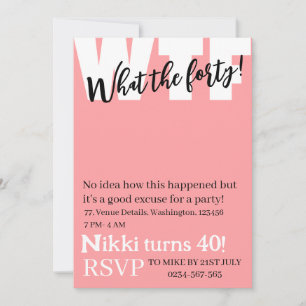 Convites Personalizado O que é o 40º aniversário engraçado