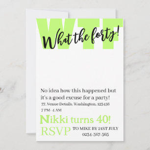 Convites Personalizado O que é o 40º aniversário engraçado