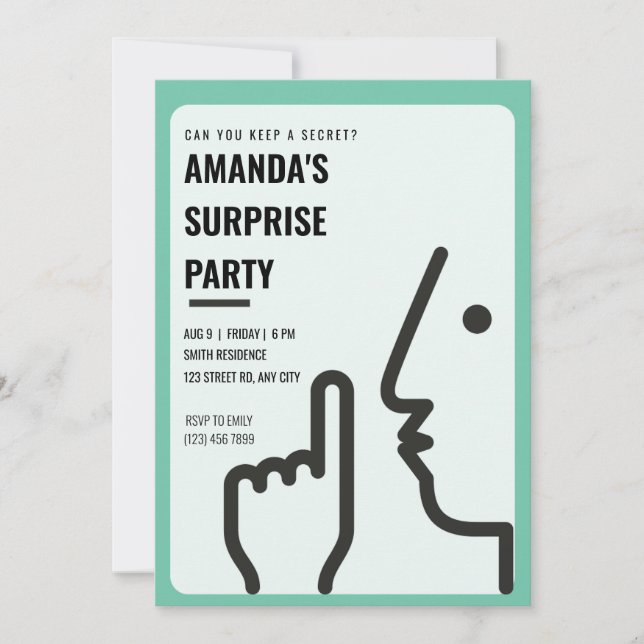 Convites Personalizado, pode guardar um segredo? Parte Surp (Frente)