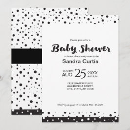 Convites Personalizado, preto e branco, Chá de fraldas
