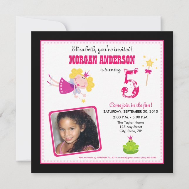 Convites :personalizado: Whimsical Fairies Aniversário Conv (Frente)