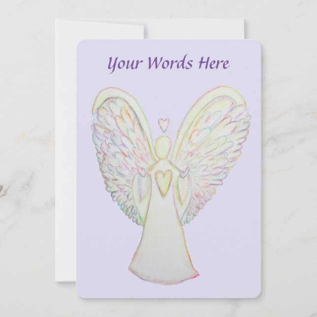 Convites Personalizados Anjo Guardião Corações Arc (Frente)
