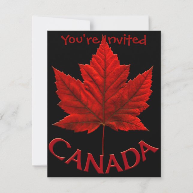 Convites Personalizados Canadá Bandeira do Canadá  (Frente)