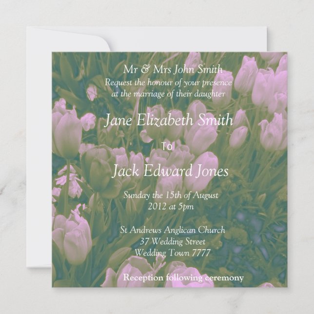 Convites Personalizados Casamento Tulipa Estilo Vi (Frente)