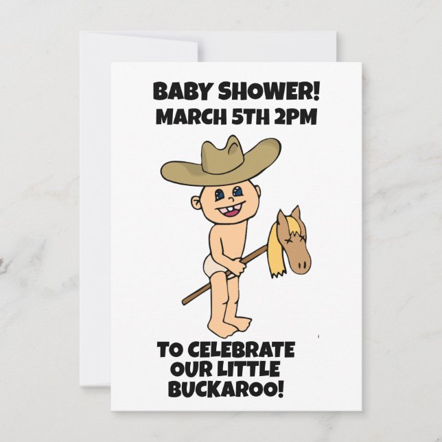 CONVITES PERSONALIZADOS CHÁ DE BEBÊ cowboy (Frente)
