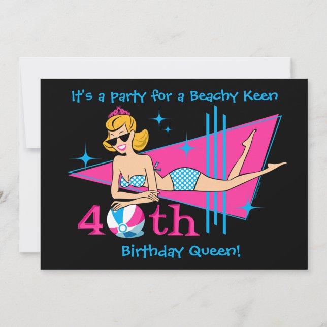 Convites personalizados de aniversário de 40 anos  (Frente)