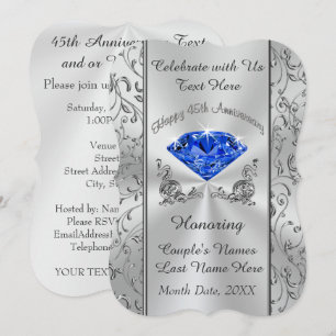 Convites Personalizados de Aniversário de 45 Anos 