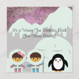 Convites personalizados de aniversário do Winter 