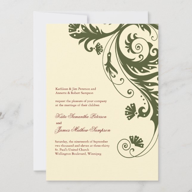 Convites personalizados de casamento (Frente)