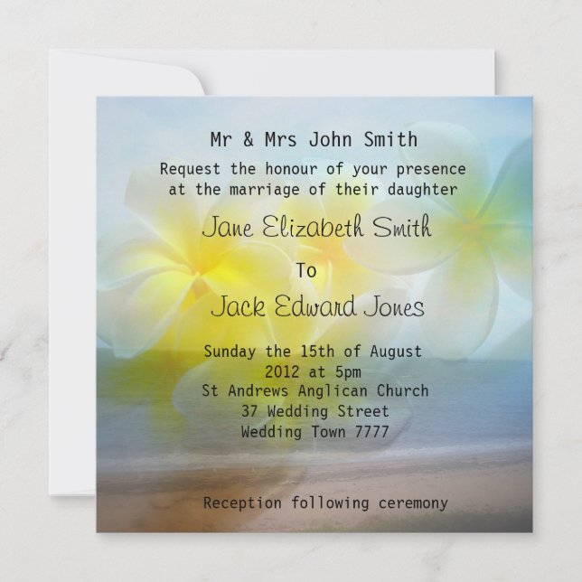 Convites Personalizados de Casamento em Praia de F (Frente)