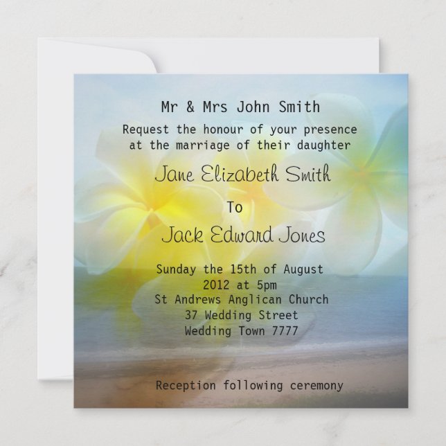 Convites Personalizados de Casamento na Praia de F (Frente)