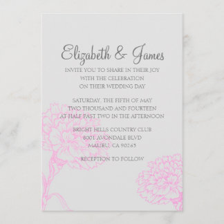 Convites personalizados de casamento rosa-quente