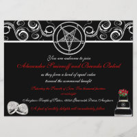 Convites personalizados de casamento satânico