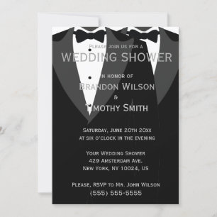 Convites Personalizados De Chá de casamento Preto