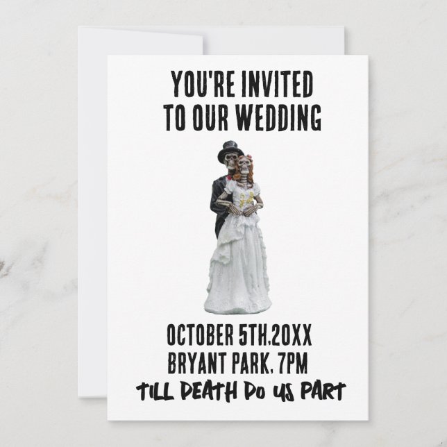 CONVITES PERSONALIZADOS DE ESQUELETÕES DE CASAMENT (Frente)