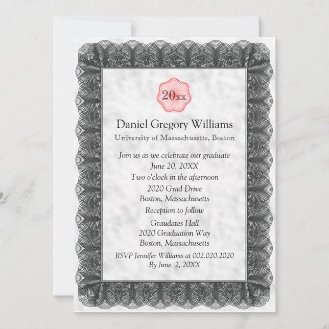 Convites Personalizados de Graduação (Frente)