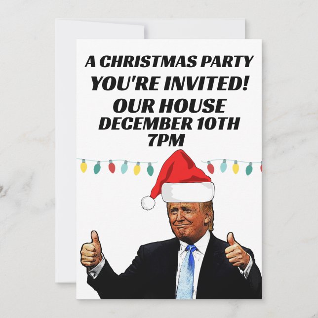 CONVITES PERSONALIZADOS DE PARTES DE NATAL DE TRUM (Frente)