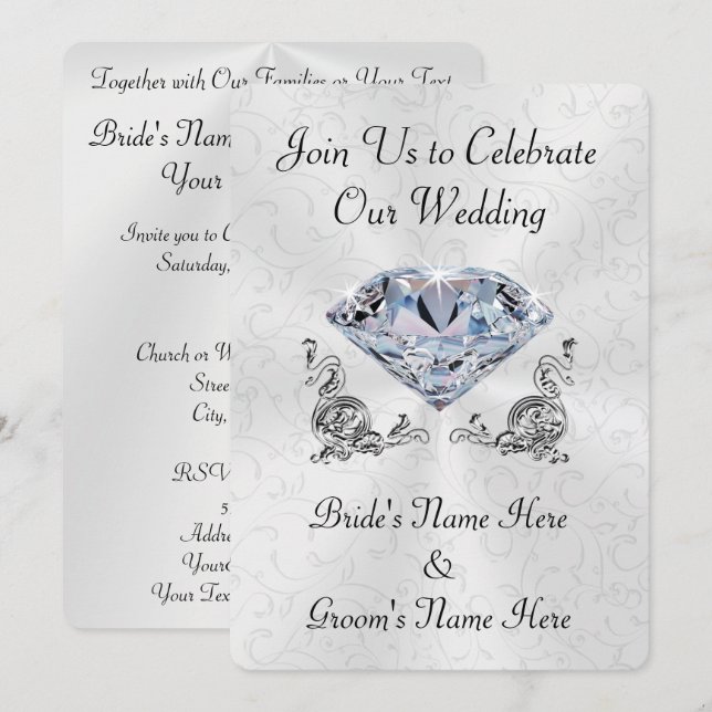 Convites personalizados impressionantes do (Frente/Verso)