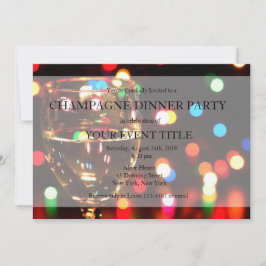 Convites Personalizados Luzes Bokeh Jantar com Cha