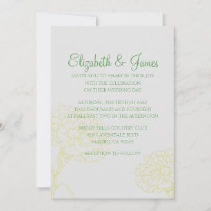 Convites personalizados para Casamento Amarelo e V