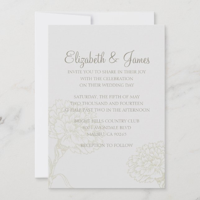 Convites personalizados para casamento de marfim m (Frente)