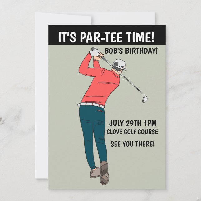 CONVITES PERSONALIZADOS PARA FESTA DE GOLF (Frente)