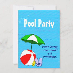 Convites personalizados para festa de piscina