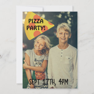 Convites personalizados para festa de pizza infant