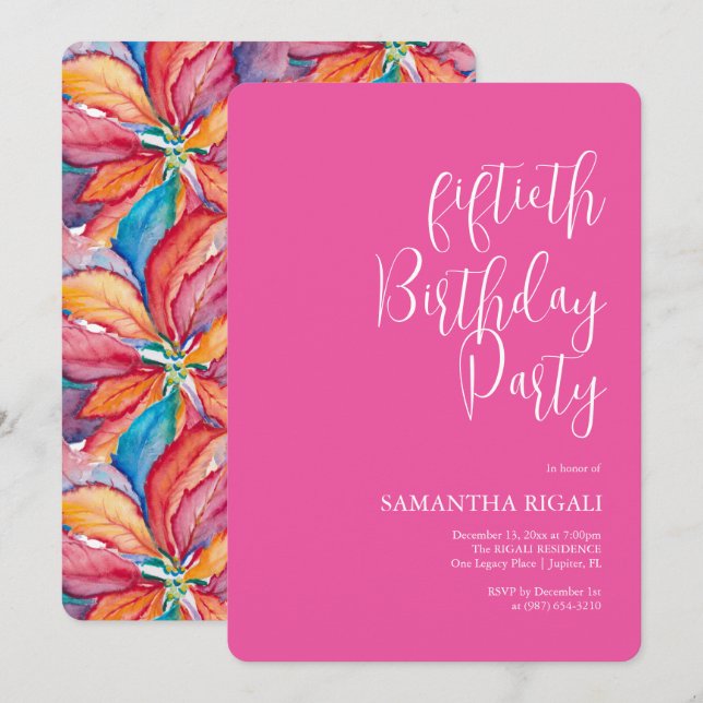 Convites Personalizar 50ª Festa de aniversário Convida Fuch (Frente/Verso)