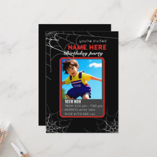 Convites Personalizar aniversário de aranha
